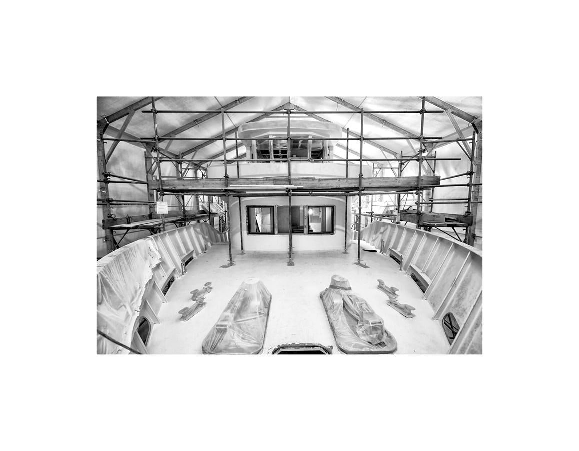 a house with a snow covered yard aboard AUDACE 80 Yacht for Sale
