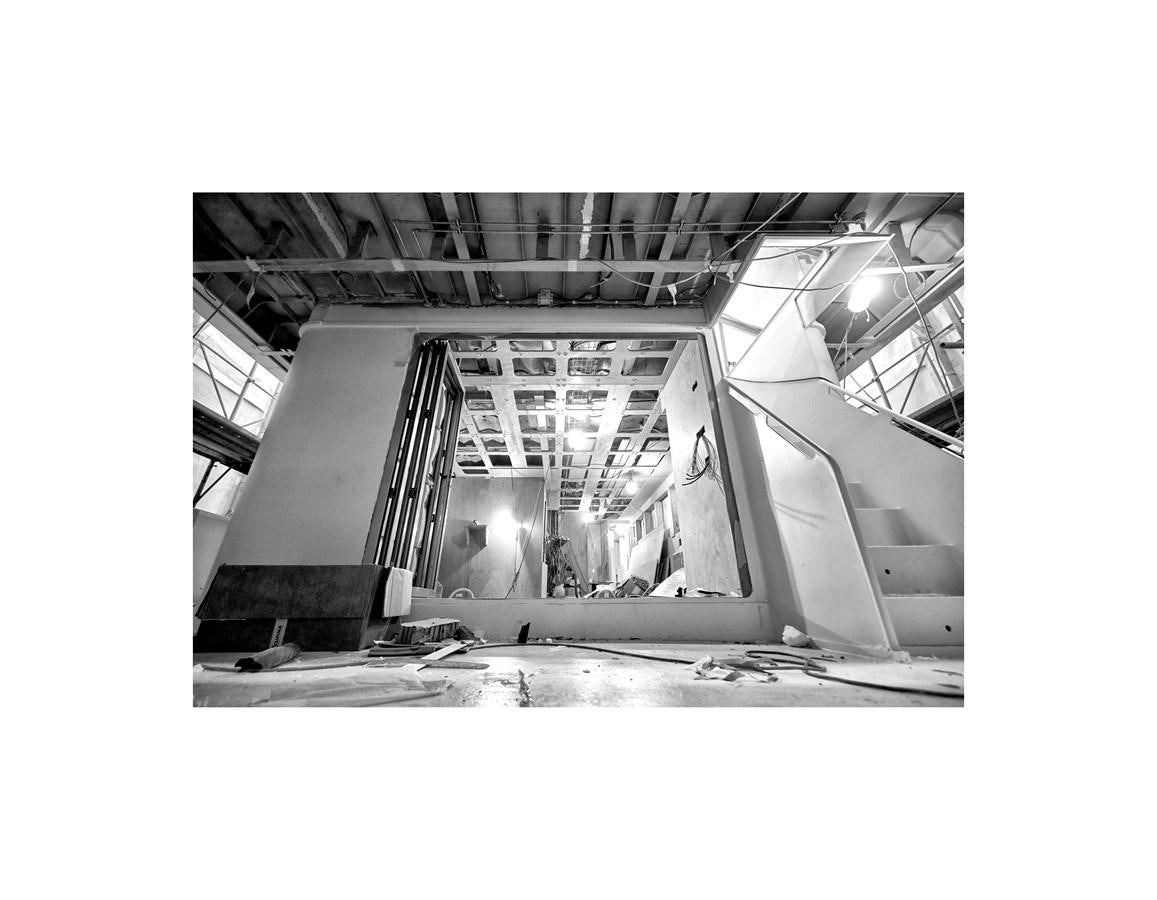 a large metal structure with a hole in the middle aboard AUDACE 80 Yacht for Sale