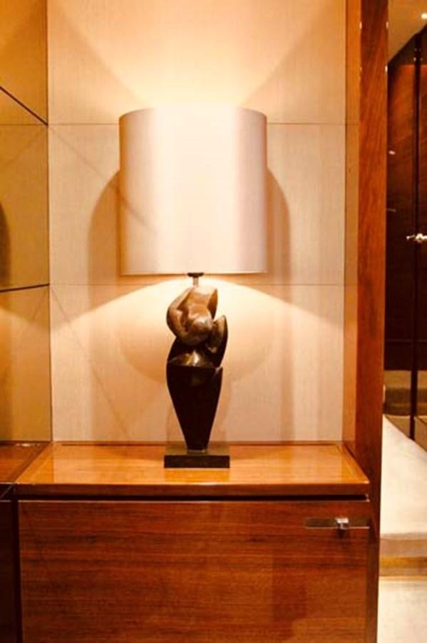 a lamp on a counter aboard AQUA CHAMELEON Yacht for Sale