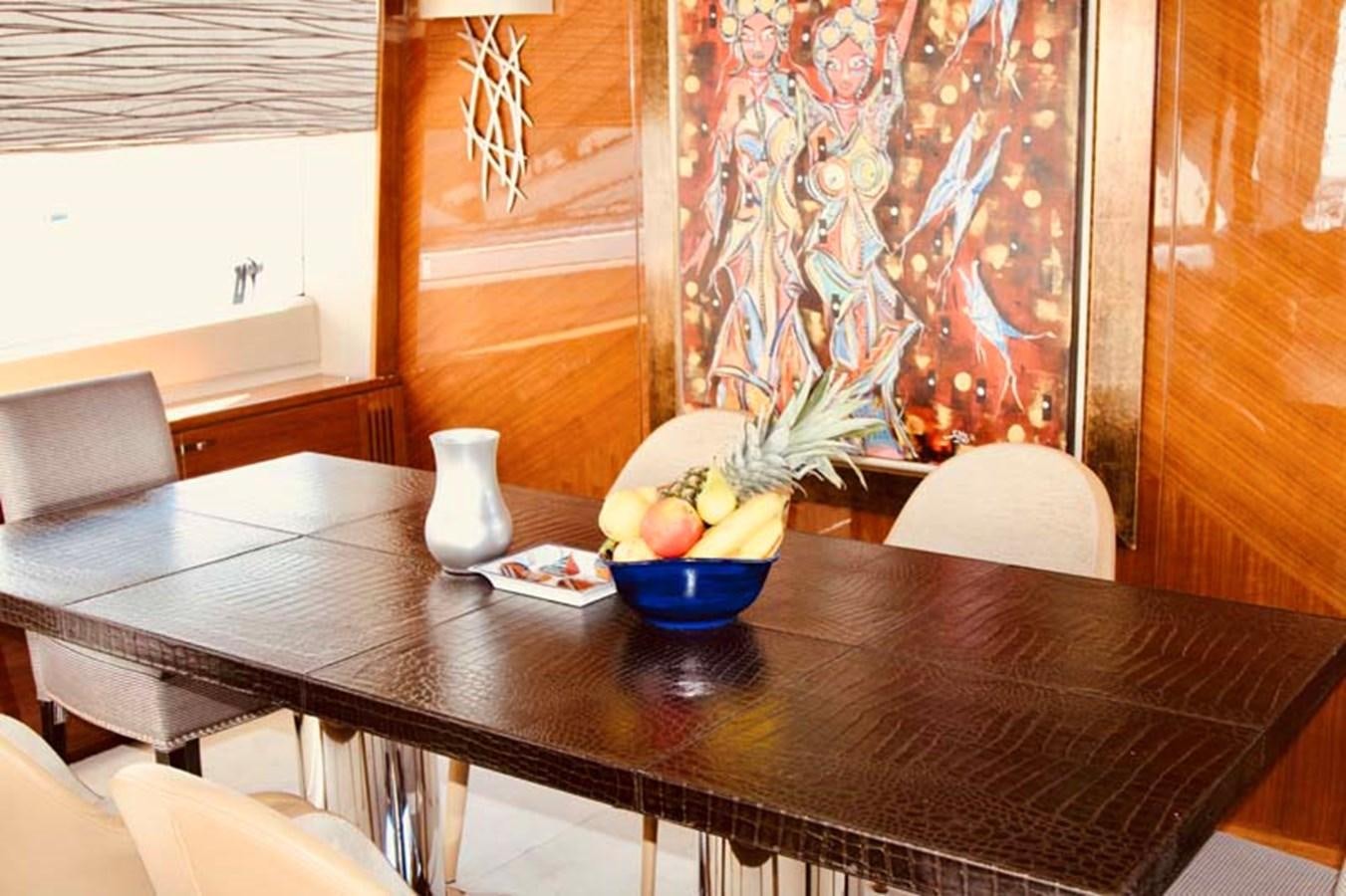 a bowl of fruit on a table aboard AQUA CHAMELEON Yacht for Sale