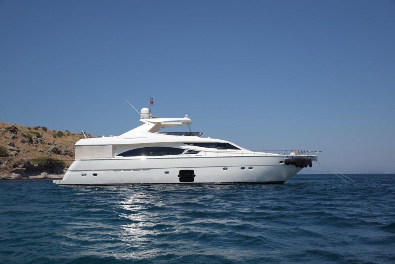a white yacht on the water aboard CHUPRIANA Yacht for Sale