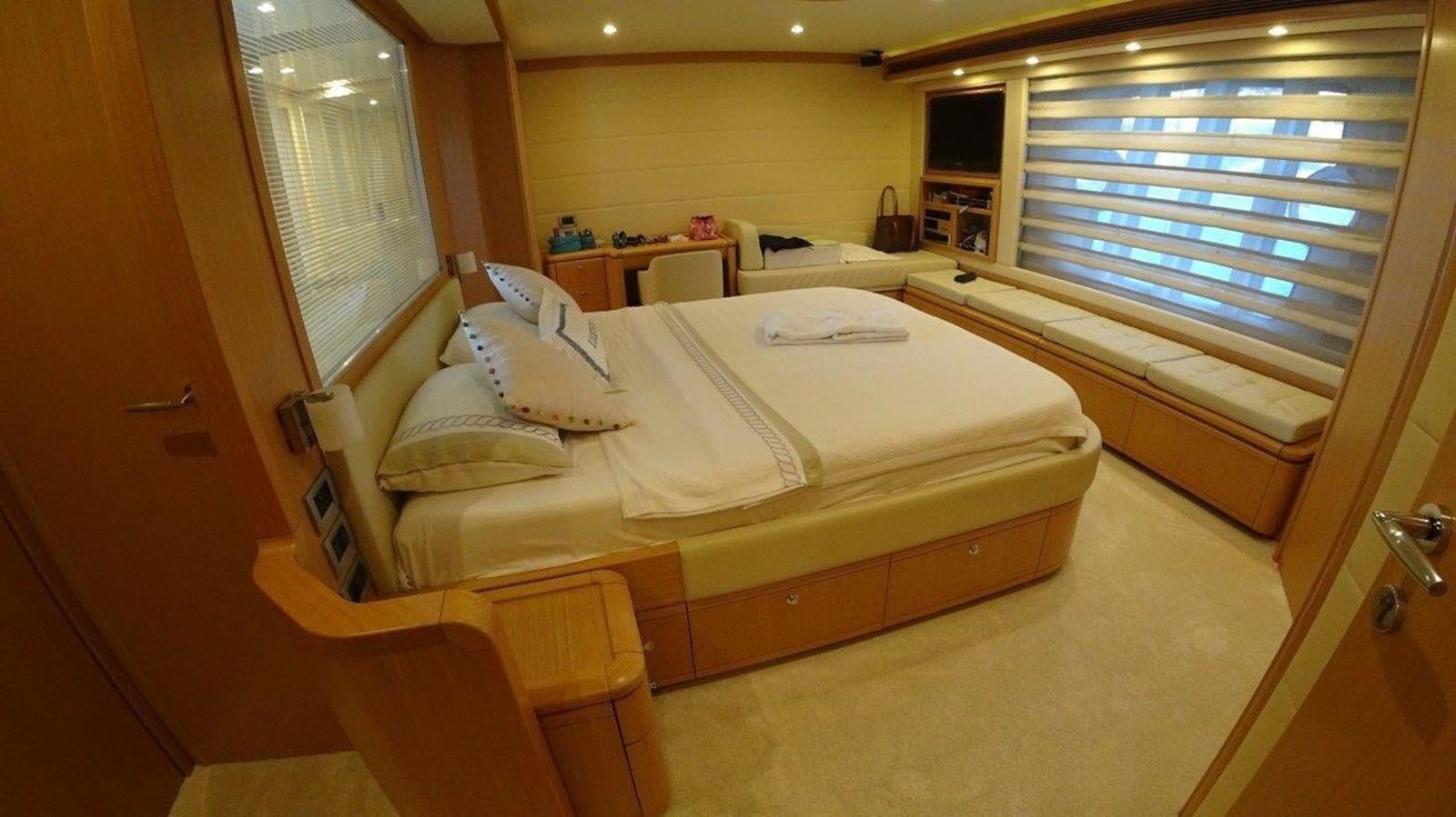 a room with a bed and a window aboard CHUPRIANA Yacht for Sale
