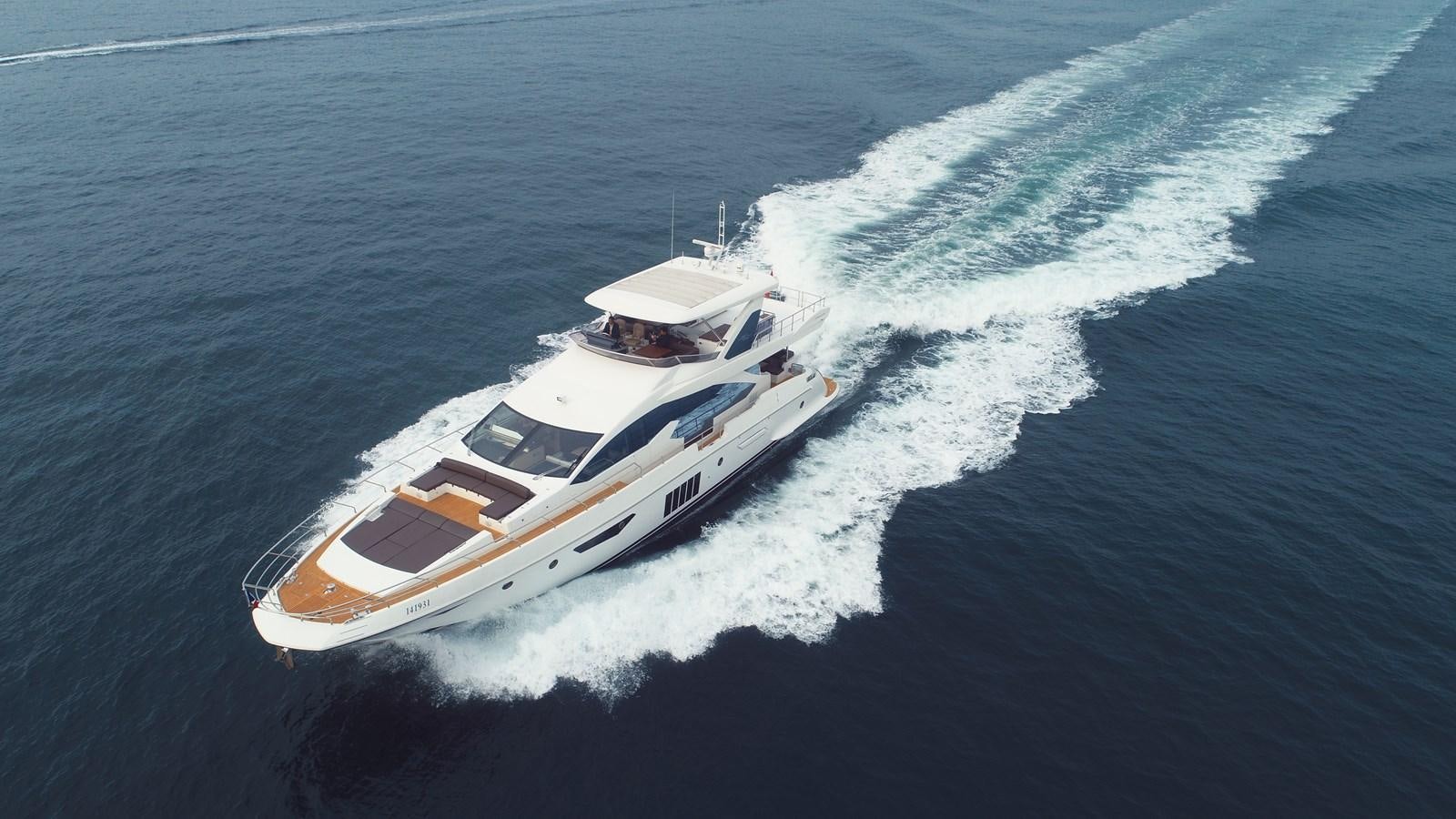 a boat on the water aboard AZIMUT 80 FLYBRIDGE Yacht for Sale