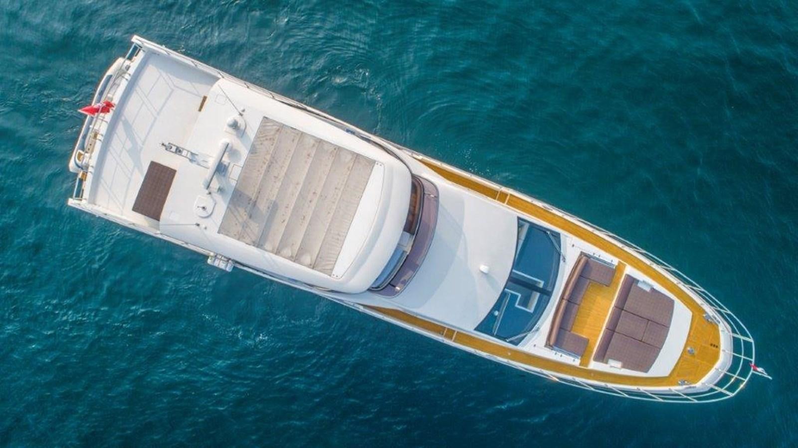 a high angle view of a boat aboard AZIMUT 80 FLYBRIDGE Yacht for Sale