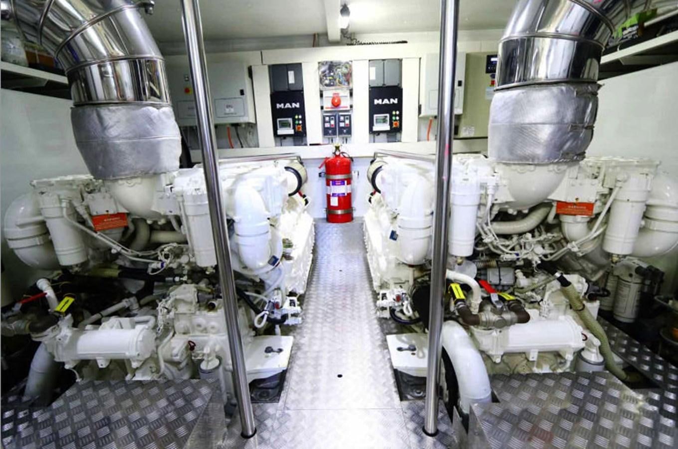 a room with machinery and pipes aboard AZIMUT 80 FLYBRIDGE Yacht for Sale