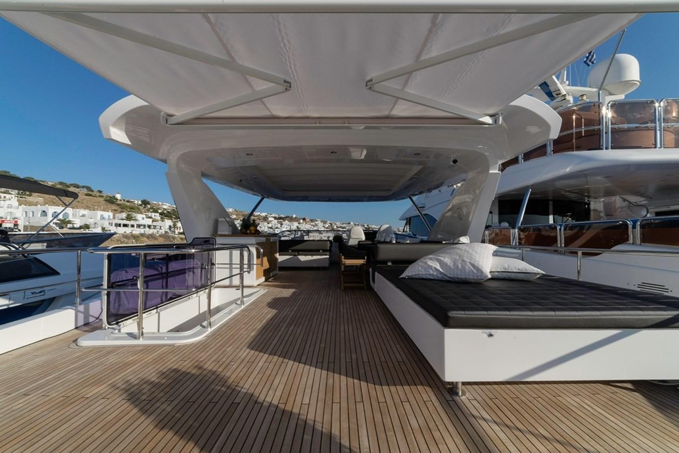 a large white airplane aboard MEMORIES Yacht for Sale