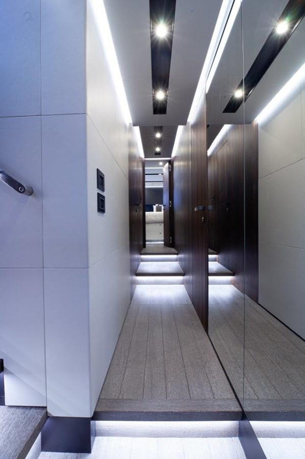 a long hallway with white walls aboard 2021 ASTONDOA AS8 Yacht for Sale