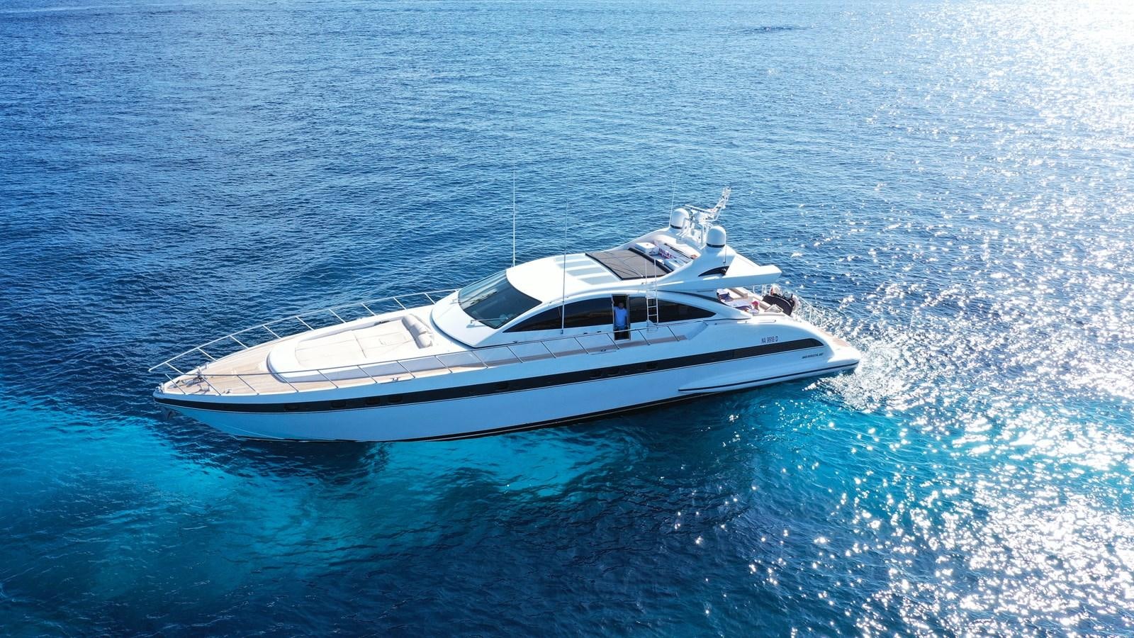 a white boat in the water aboard MILU II Yacht for Sale