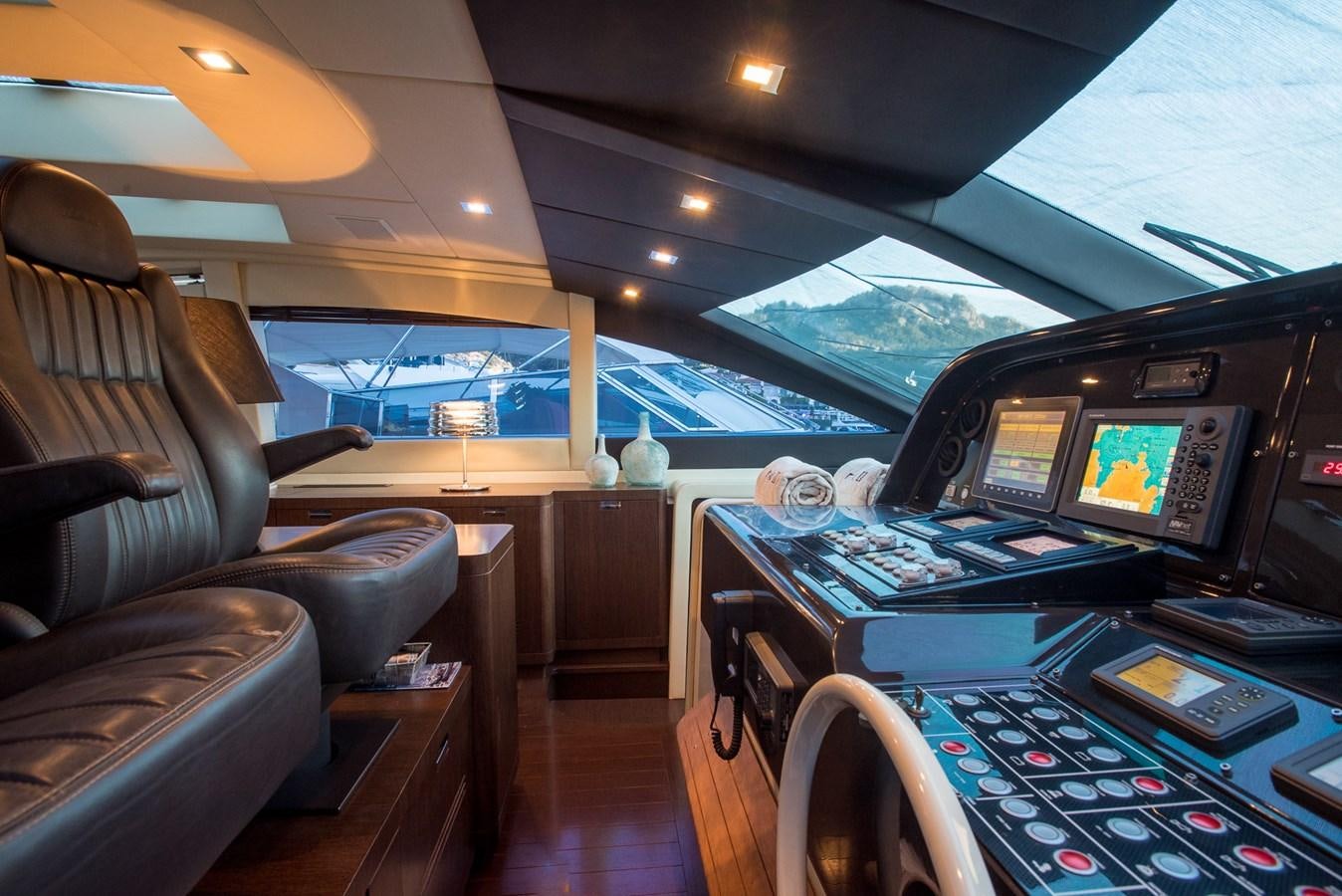 inside of a vehicle with computers and monitors aboard MILU II Yacht for Sale
