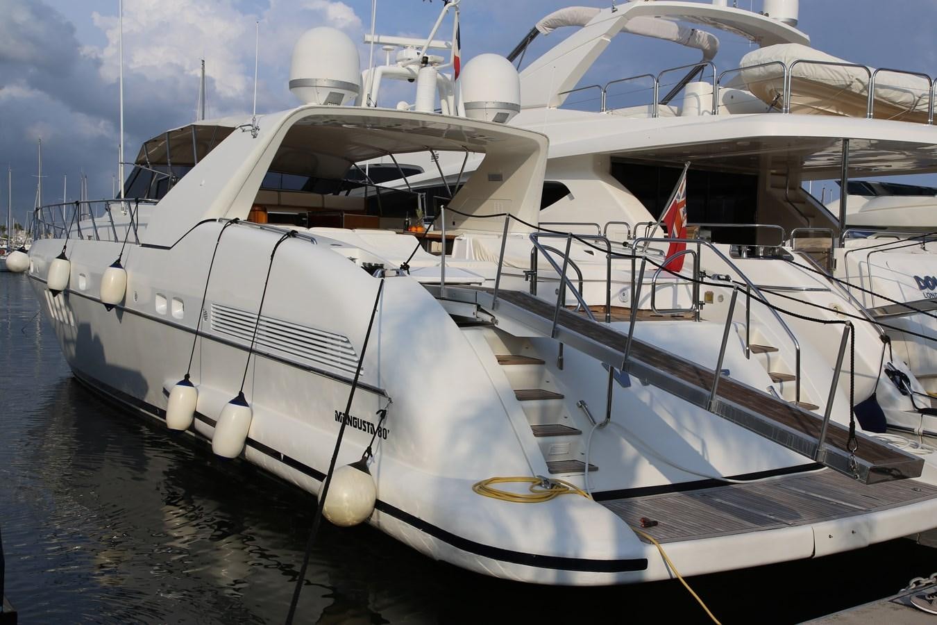 a white boat in the water aboard EL VIP ONE Yacht for Sale