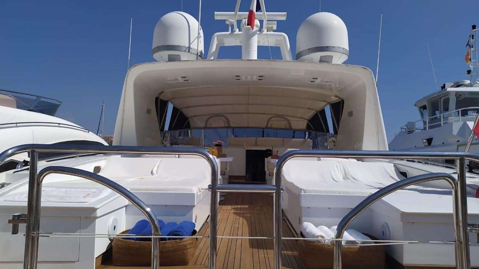 a boat on a deck aboard EL VIP ONE Yacht for Sale