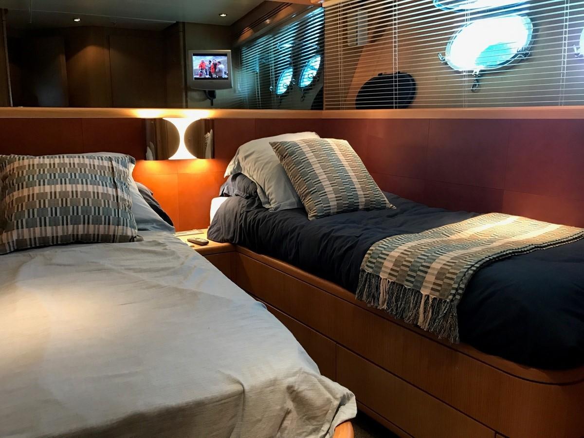 a room with two beds aboard LADY LO OF LONDON Yacht for Sale