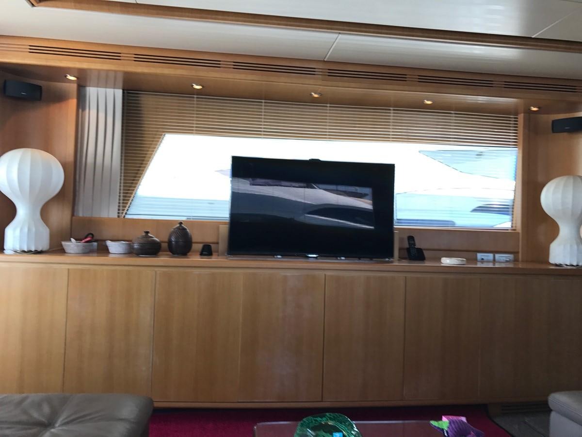 a tv on a shelf aboard LADY LO OF LONDON Yacht for Sale