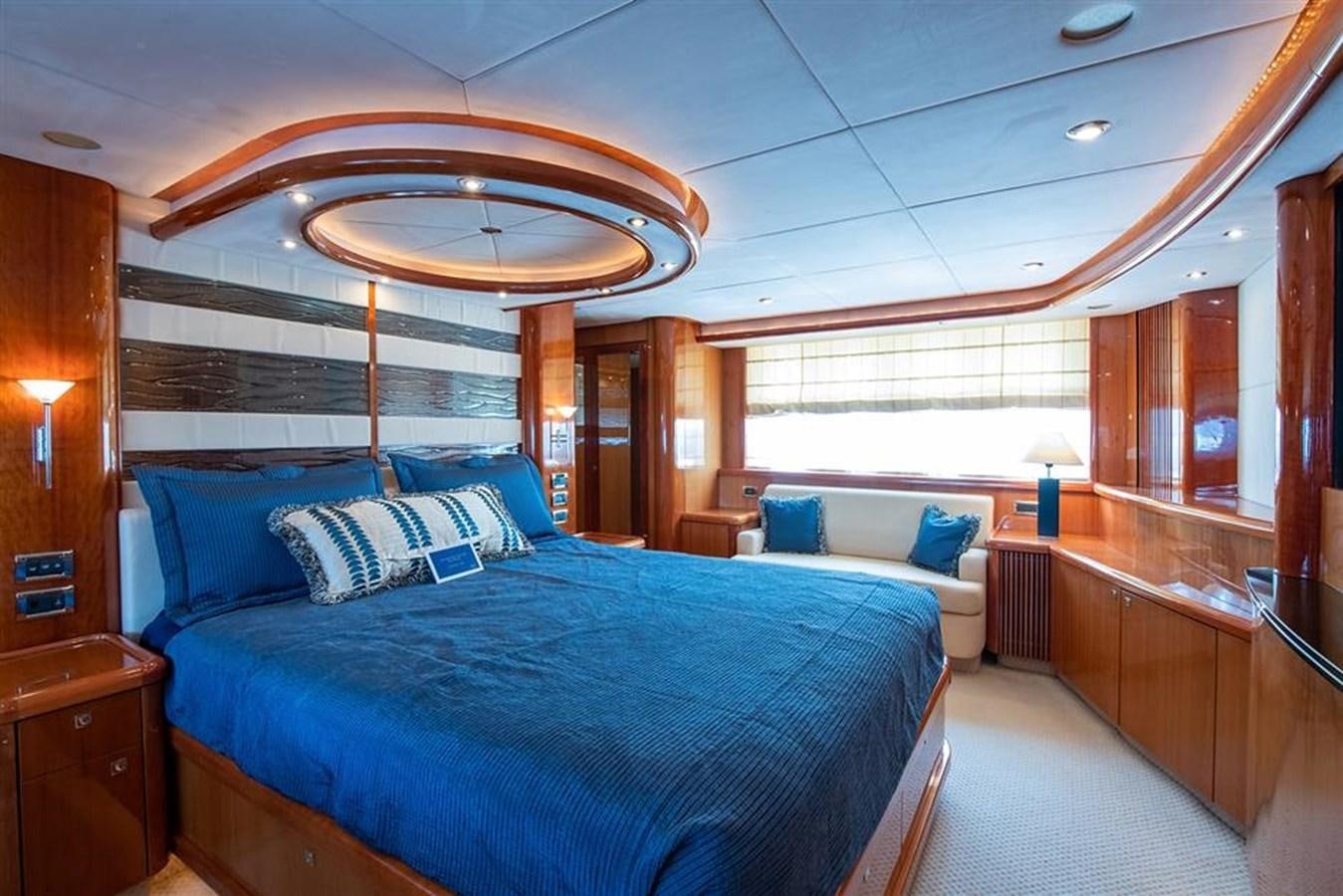 a large bedroom with a large bed aboard MY MEDICINE Yacht for Sale