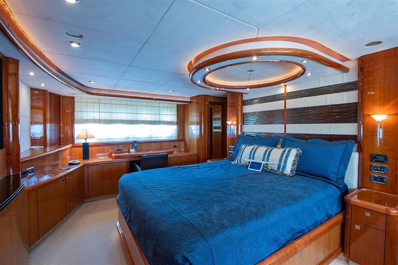 a large bedroom with a large bed aboard MY MEDICINE Yacht for Sale