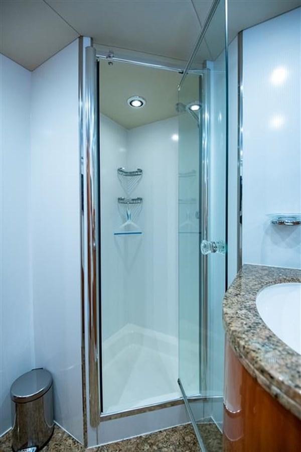 a shower unit in a bathroom aboard MY MEDICINE Yacht for Sale