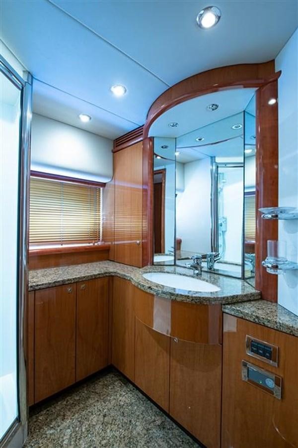 a bathroom with a large mirror aboard MY MEDICINE Yacht for Sale