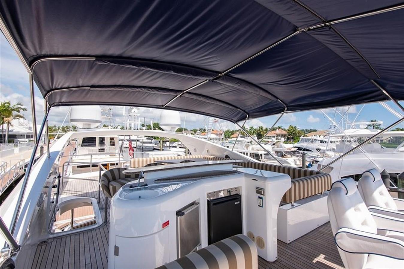 a boat parked on a dock aboard MY MEDICINE Yacht for Sale
