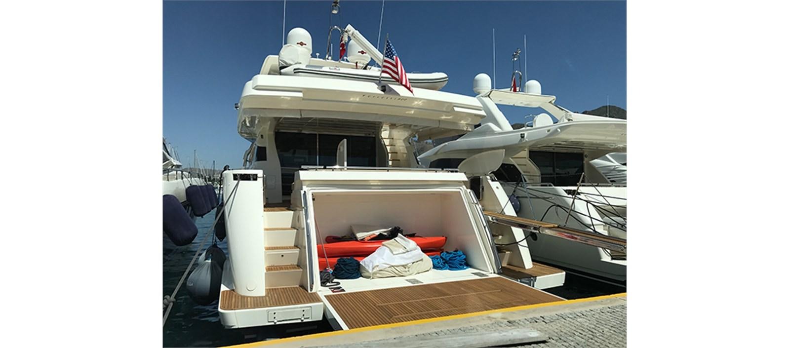 a boat on a deck aboard LA STELLA Yacht for Sale