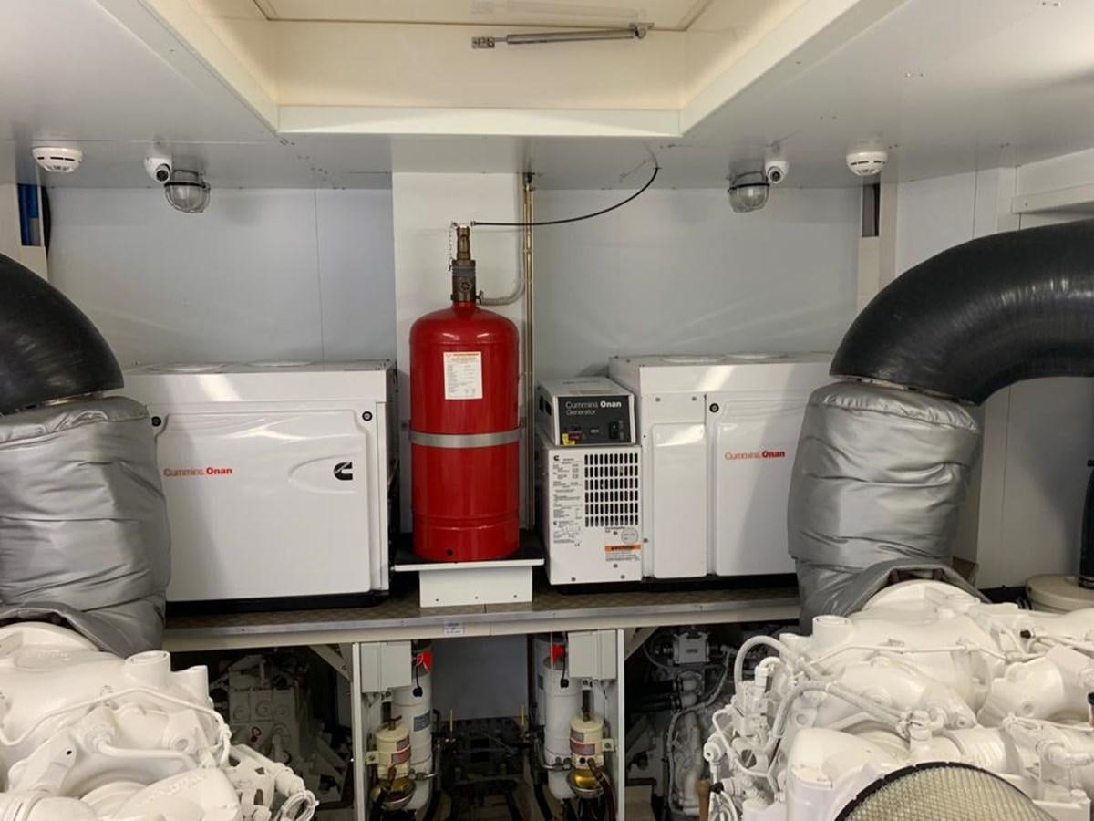 a red and white object on a table aboard FERRETTI F800/27 Yacht for Sale