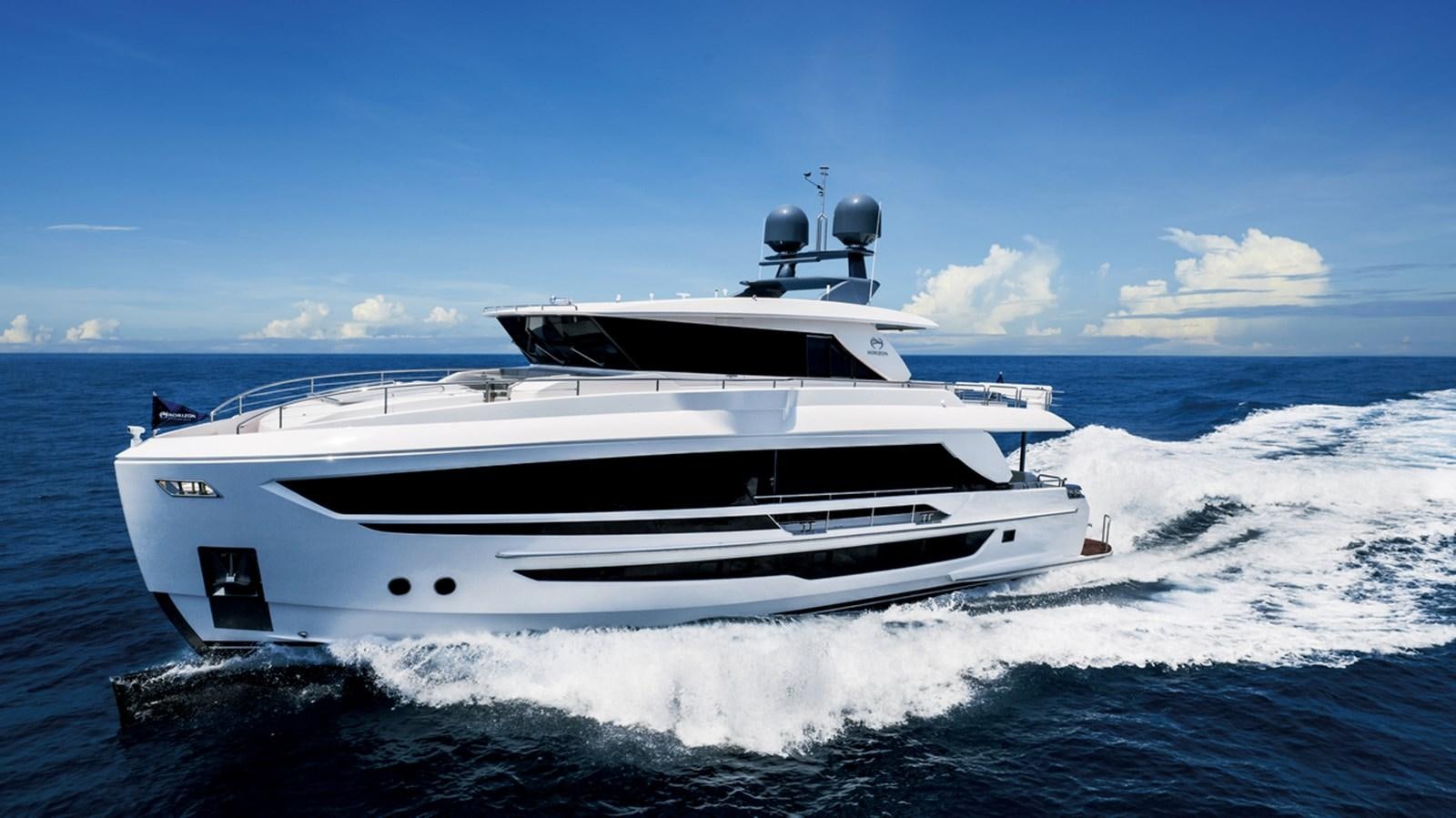 a white yacht on the water aboard FD80 SKYLINE (NEW BOAT SPEC ) Yacht for Sale