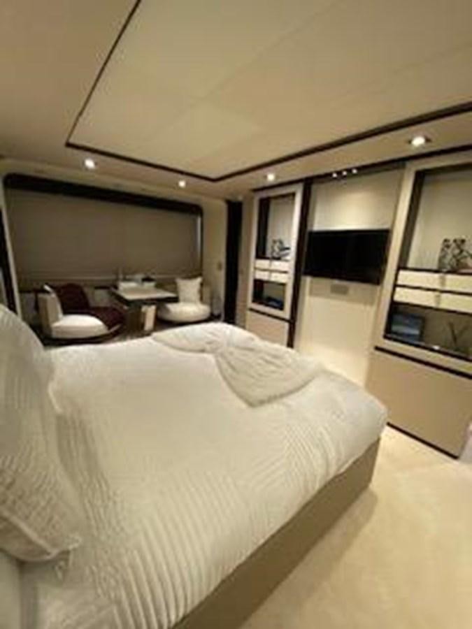a bed in a room aboard FORTUNA Yacht for Sale