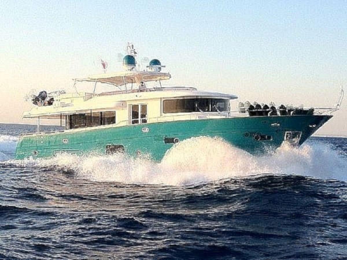 a boat splashing in the water aboard SANGRIA Yacht for Sale