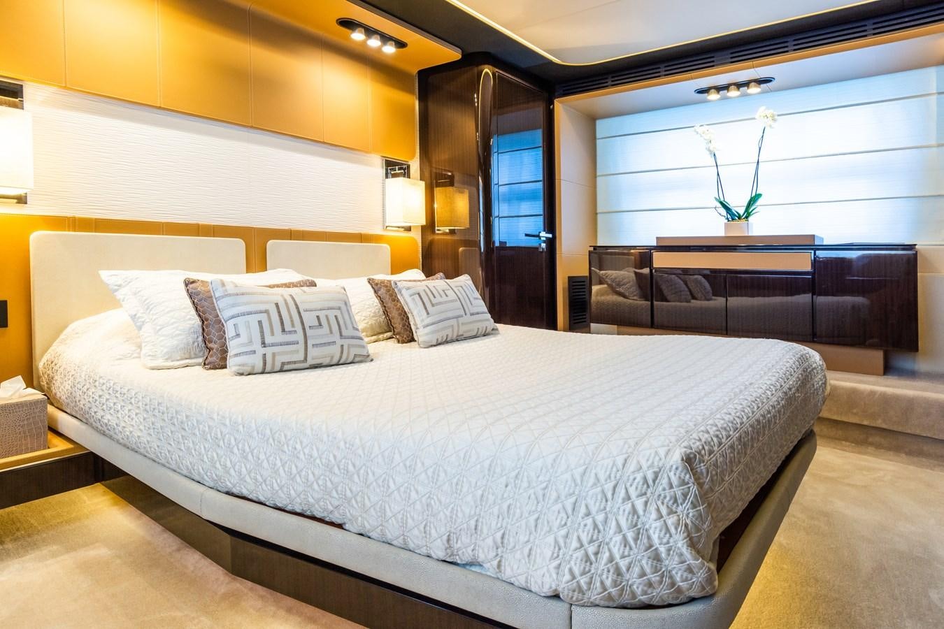a bed in a room aboard YACHTI ANA Yacht for Sale