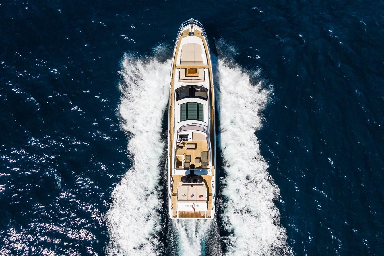 a rocket taking off from the ocean aboard YACHTI ANA Yacht for Sale