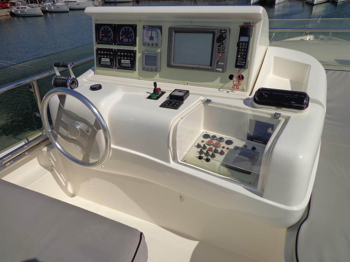 a boat with a screen and buttons aboard FERRETTI 760 Yacht for Sale