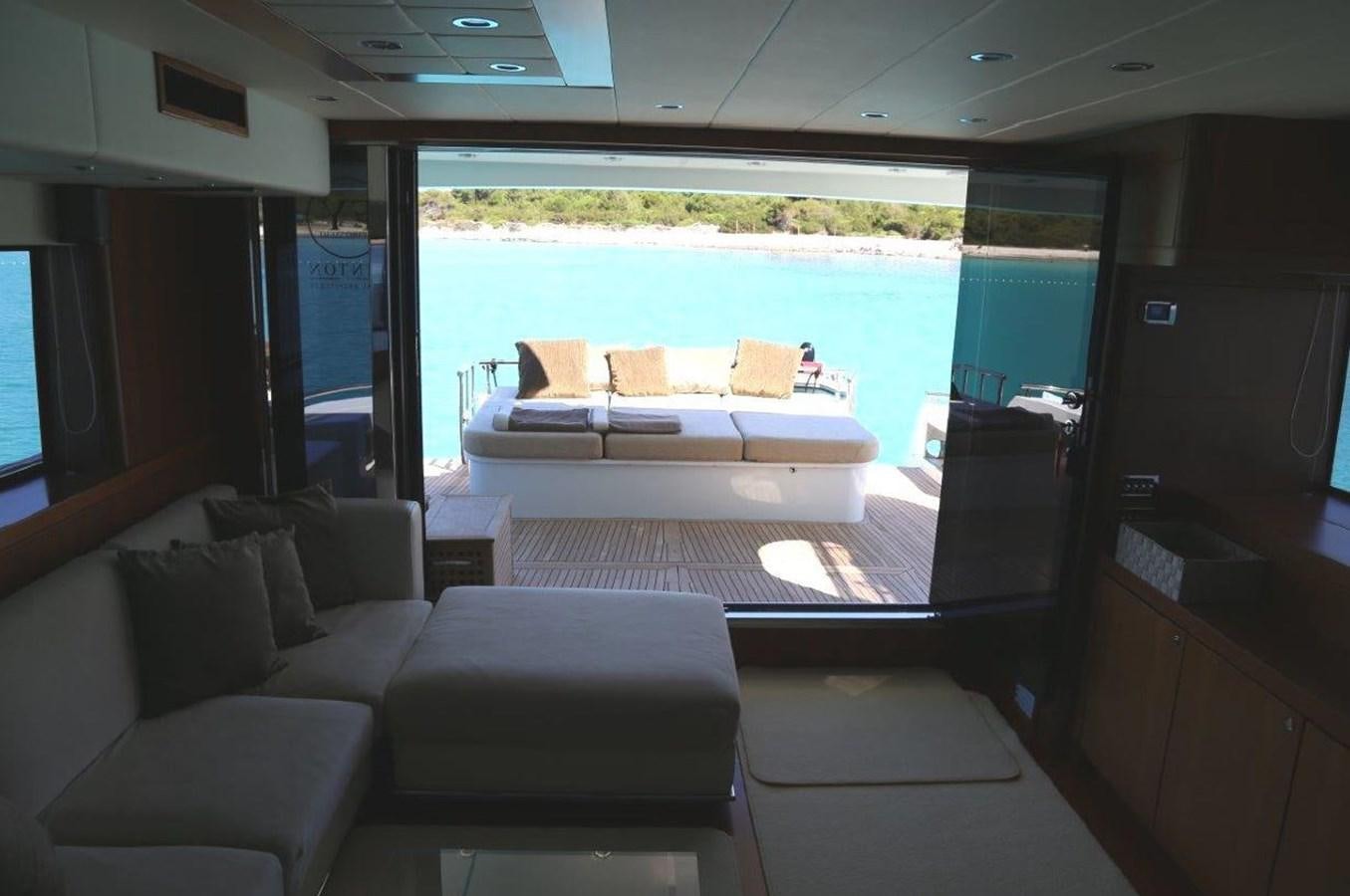 a room with a view of the ocean and the deck aboard MY WAY Yacht for Sale