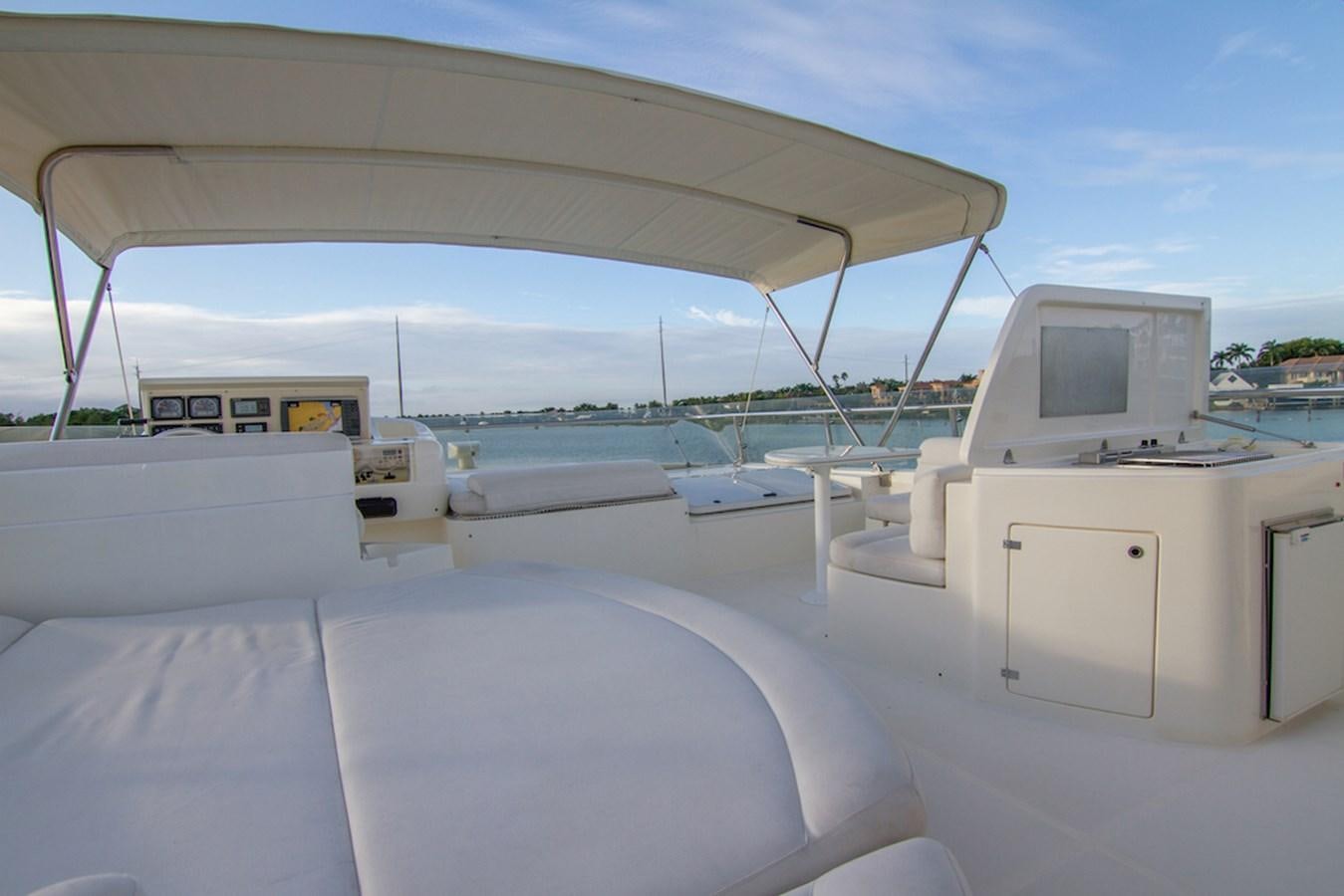 a white boat with a tv on it aboard SEA PAL Yacht for Sale