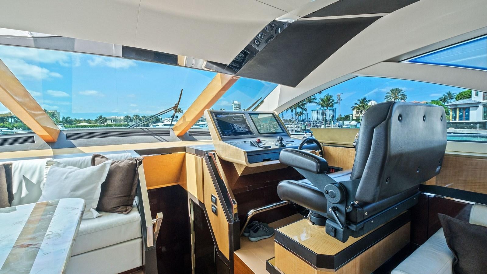 inside of a tent aboard Gramercy 28 Yacht for Sale