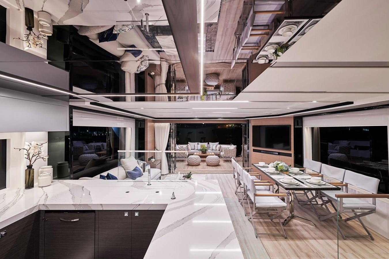 a large open house with a large open roof aboard FD75  709 Yacht for Sale