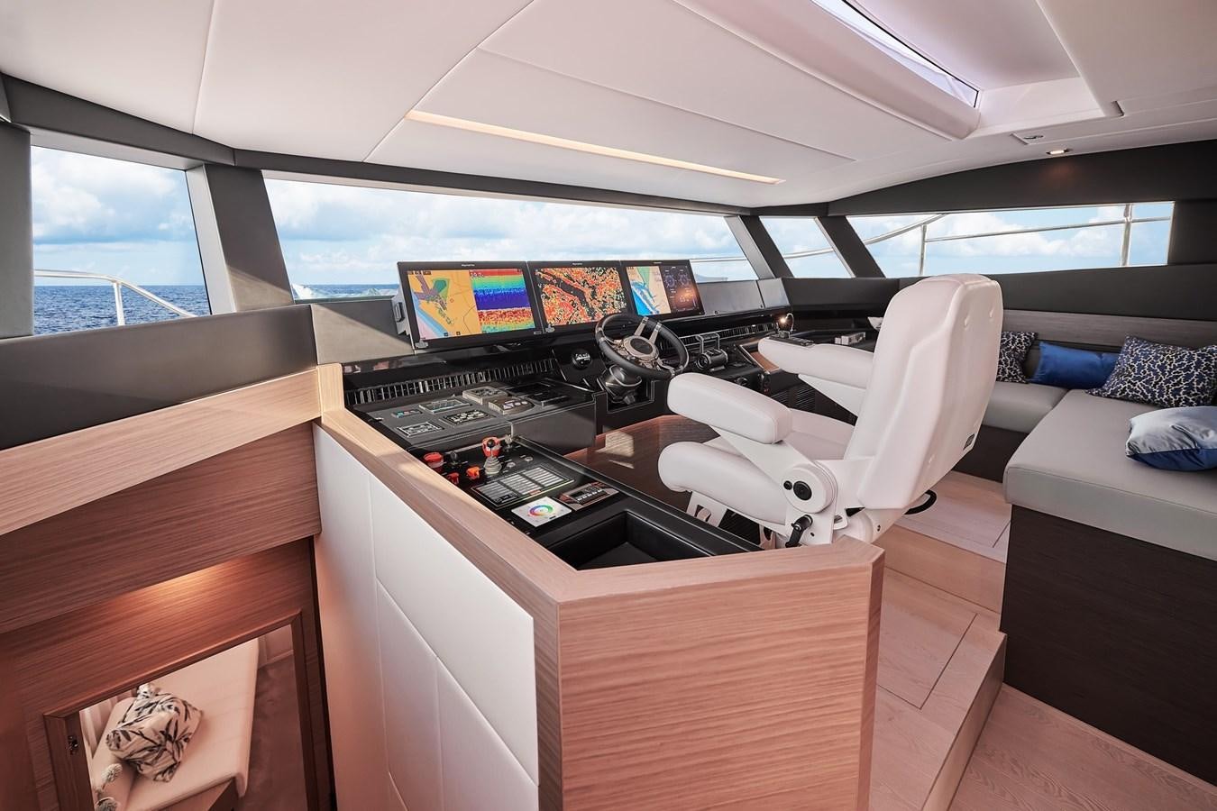 a room with a desk and a computer aboard FD75  709 Yacht for Sale