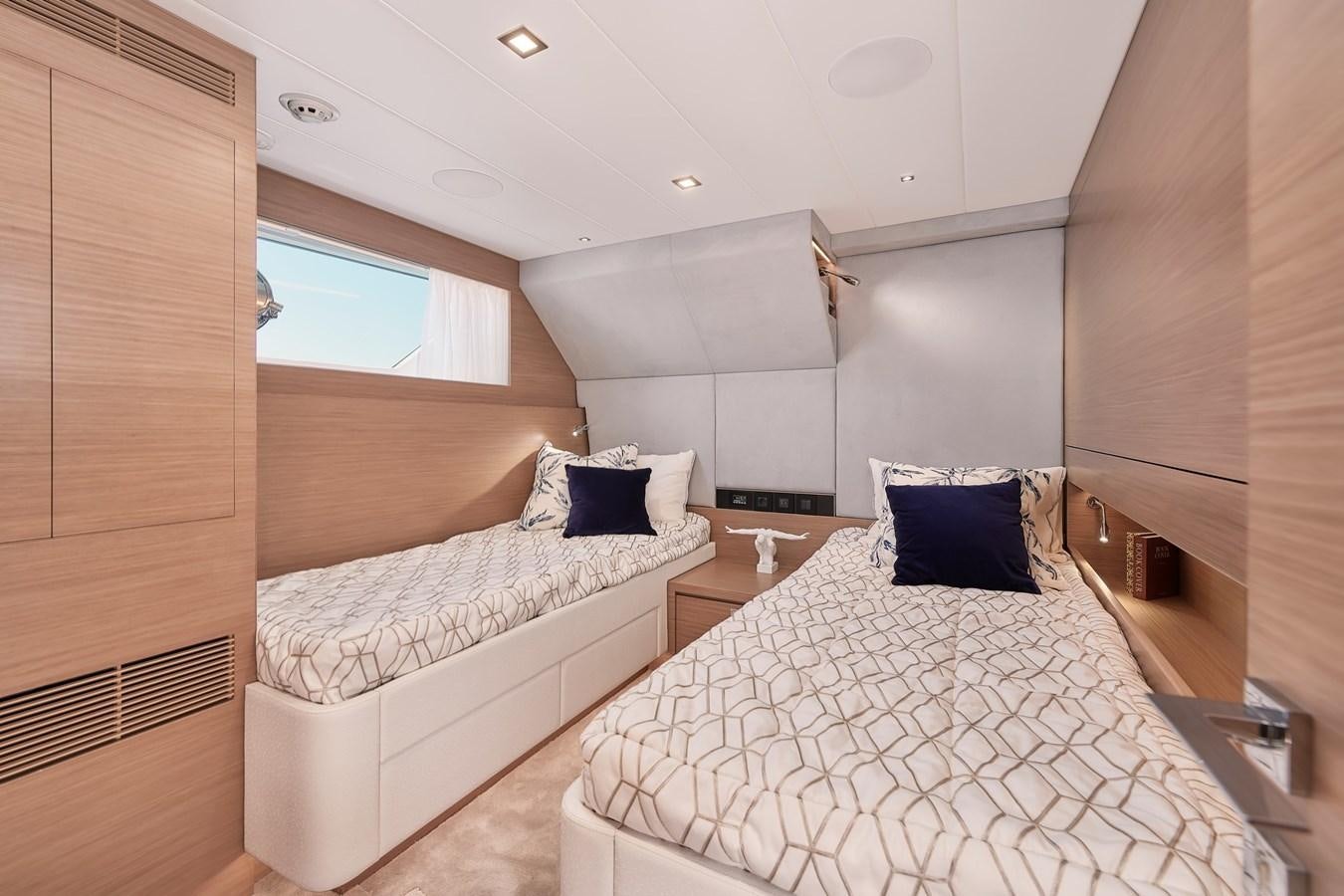a room with two beds aboard FD75  709 Yacht for Sale
