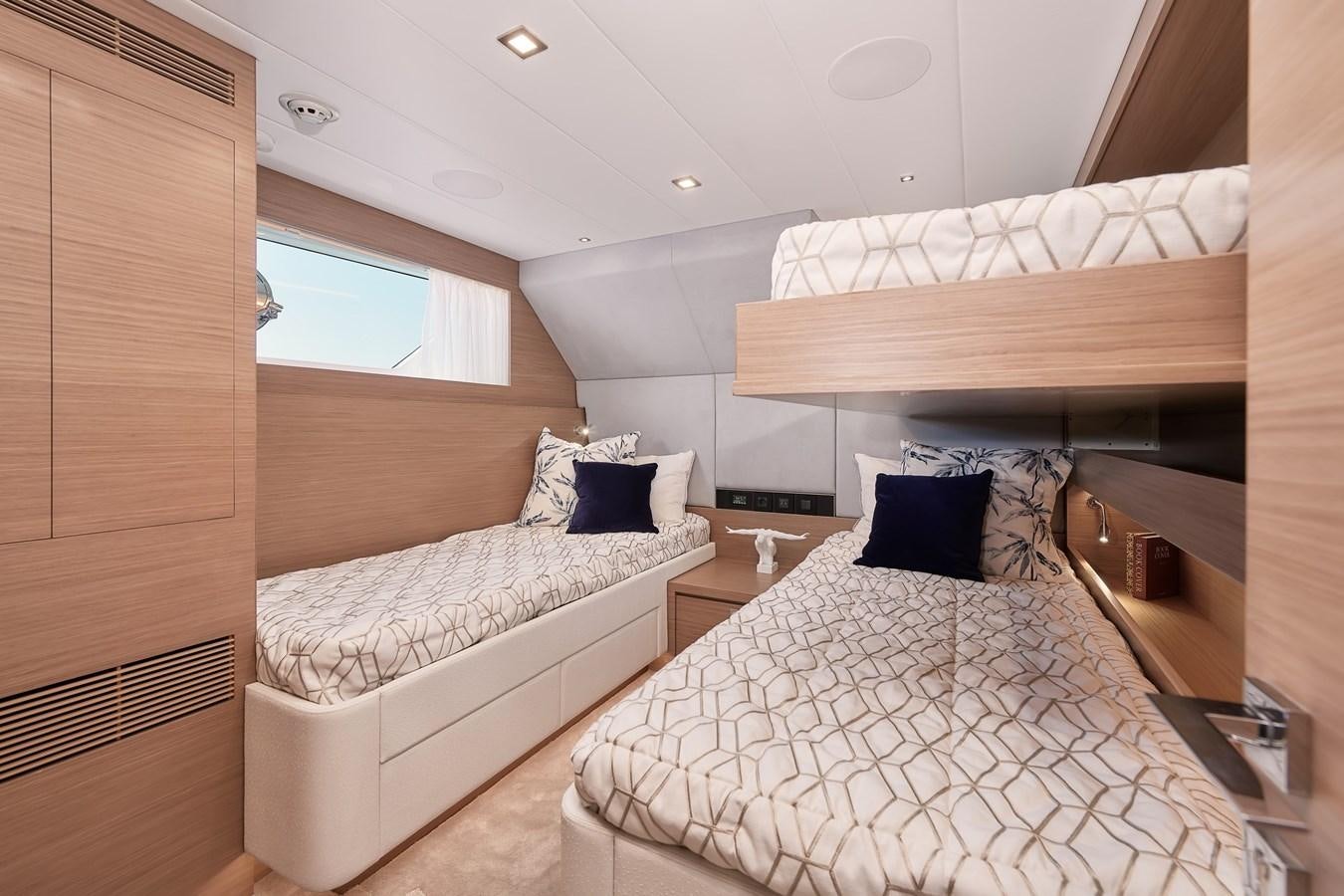 a room with two beds aboard FD75  709 Yacht for Sale