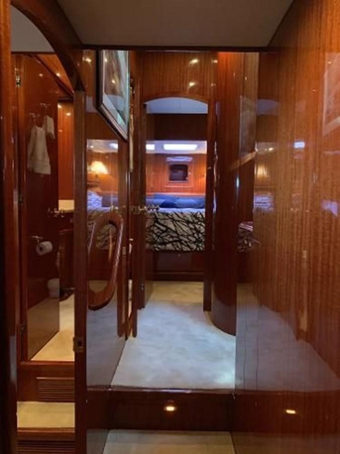 a door with a mirror aboard TAKEN TIME II Yacht for Sale