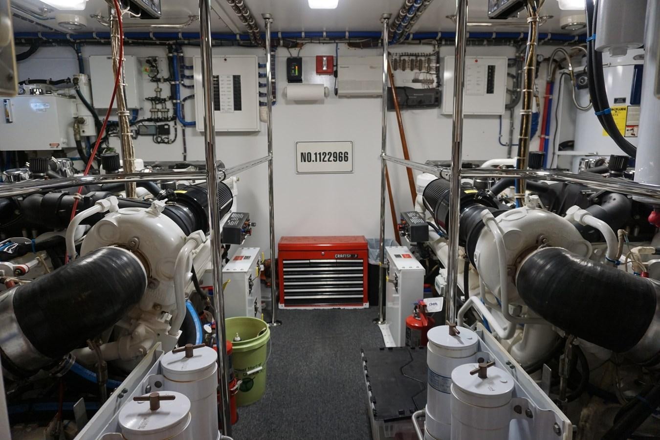 a room with pipes and equipment aboard LUISA Yacht for Sale