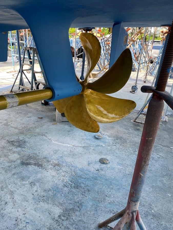 a yellow and blue slide aboard LUISA Yacht for Sale