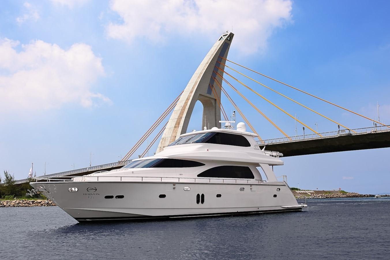 a white yacht in the water aboard JUSTIFIED Yacht for Sale