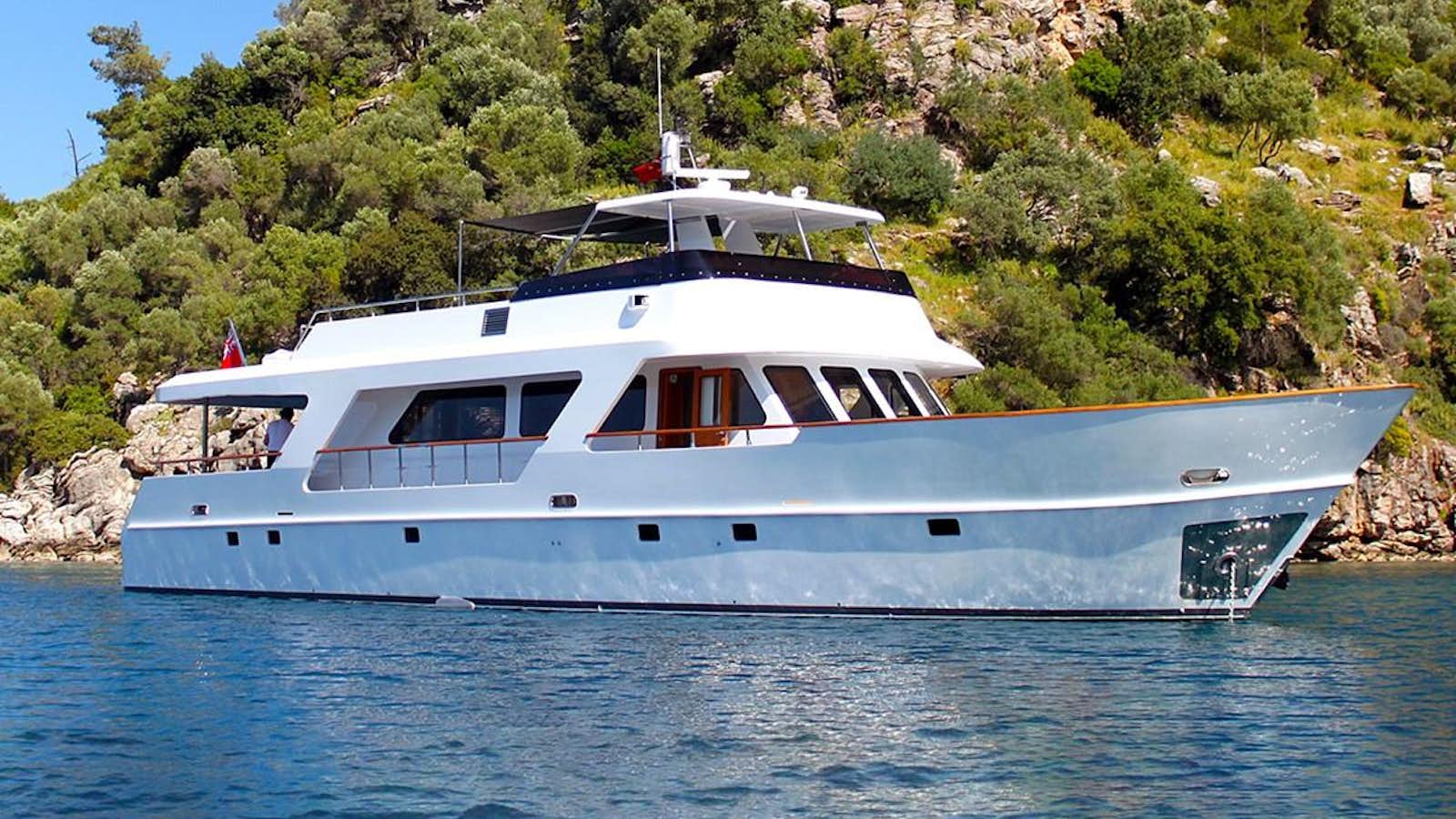 a boat on the water aboard CASPA Yacht for Sale