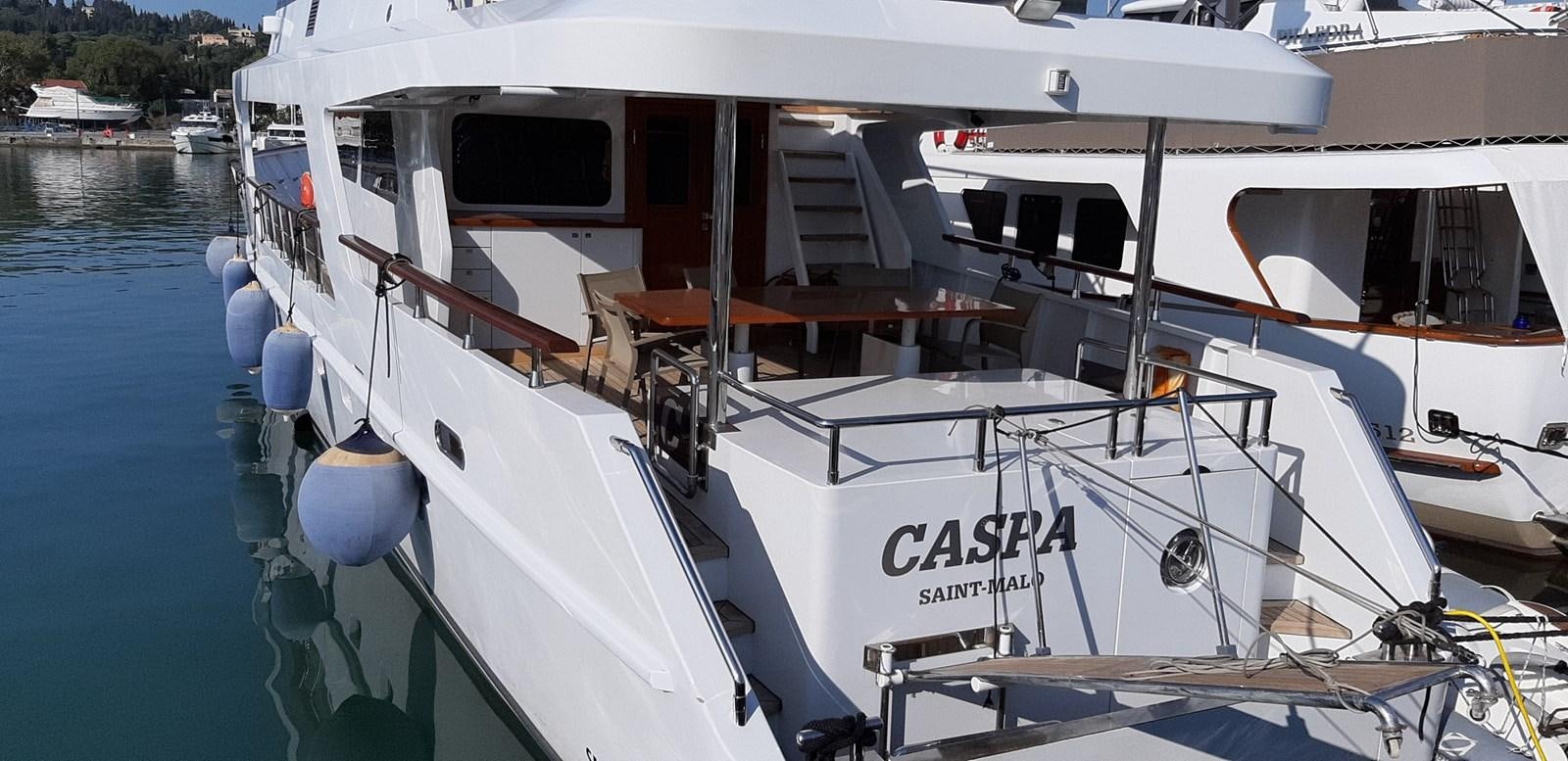 a boat on the water aboard CASPA Yacht for Sale