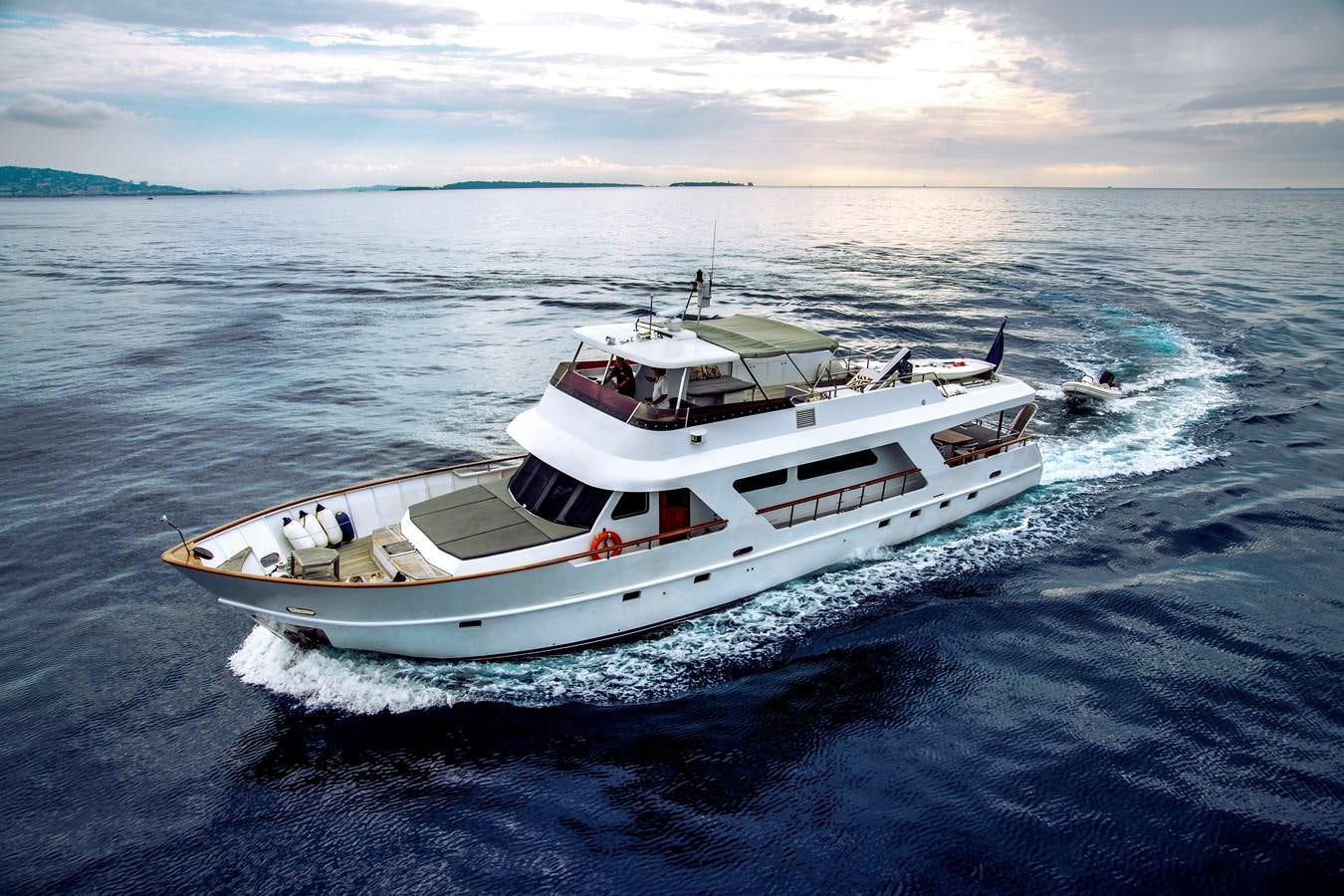 a boat on the water aboard CASPA Yacht for Sale