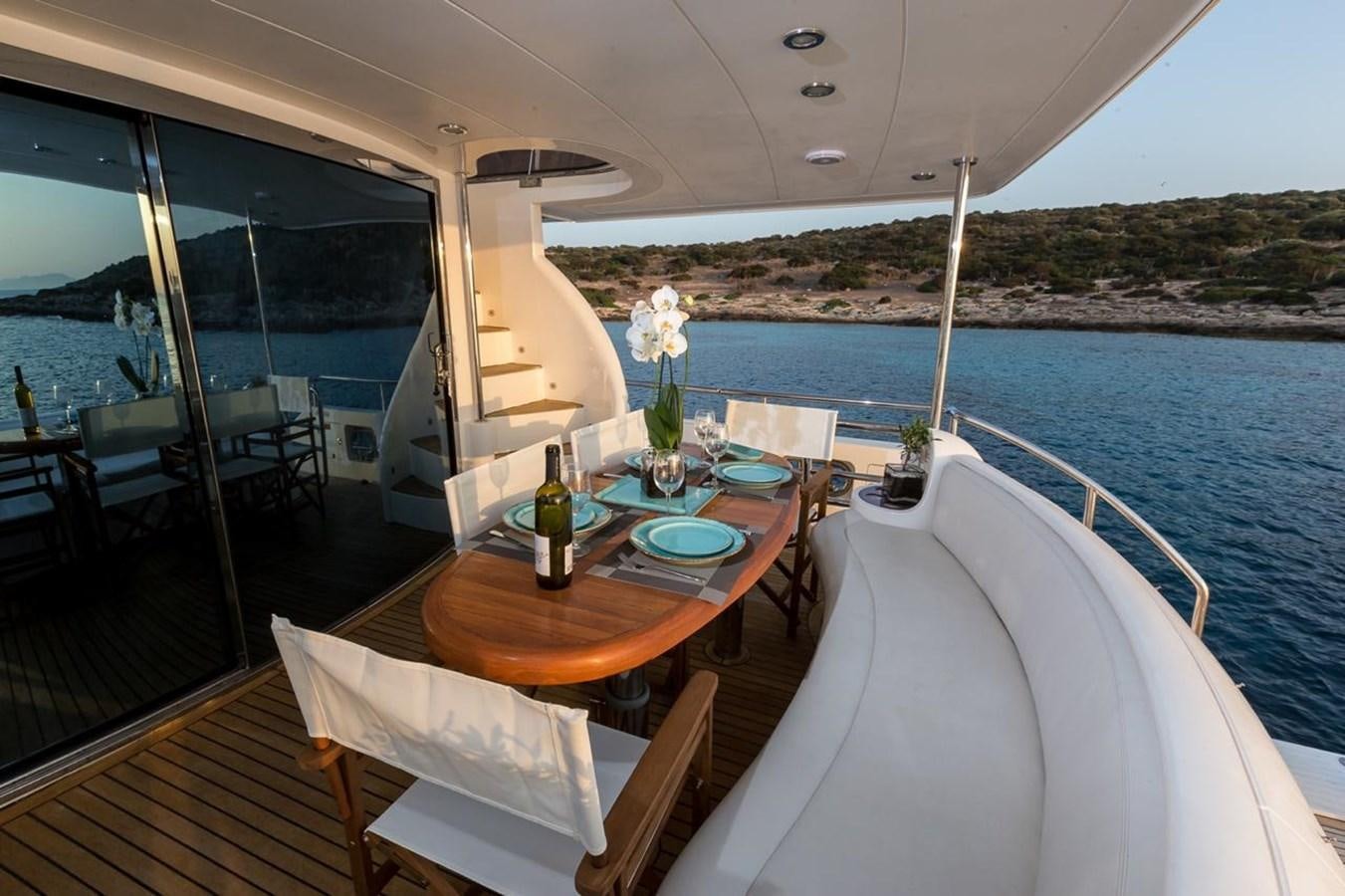 a table on a boat aboard MARLIN Yacht for Sale