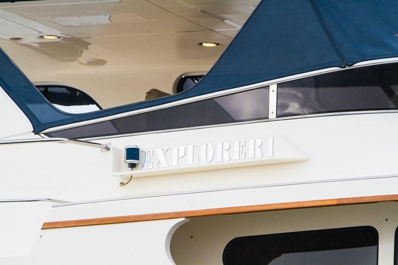 the front of a white car aboard 72' MARLOW RAISED PILOTHOUSE MOTOR YACHT EXPLORER I Yacht for Sale