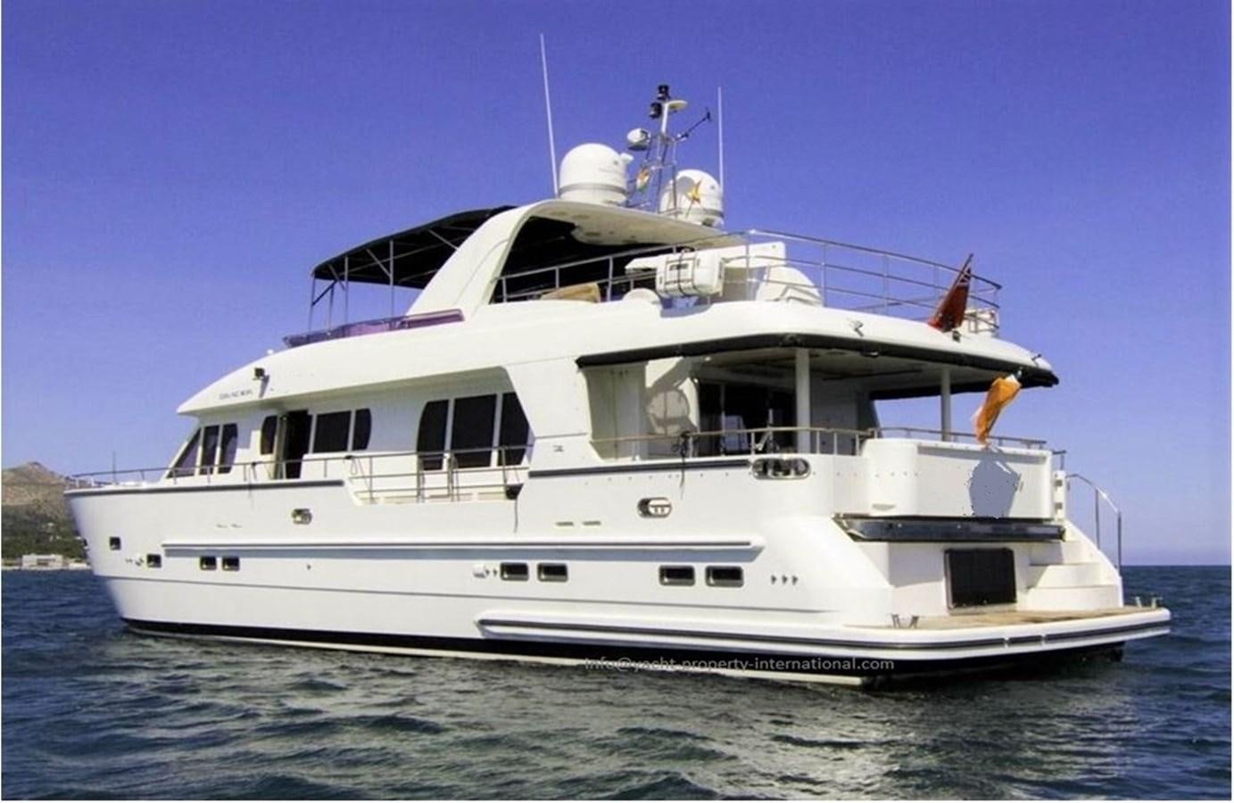 a white yacht on the water aboard S.M Yacht for Sale