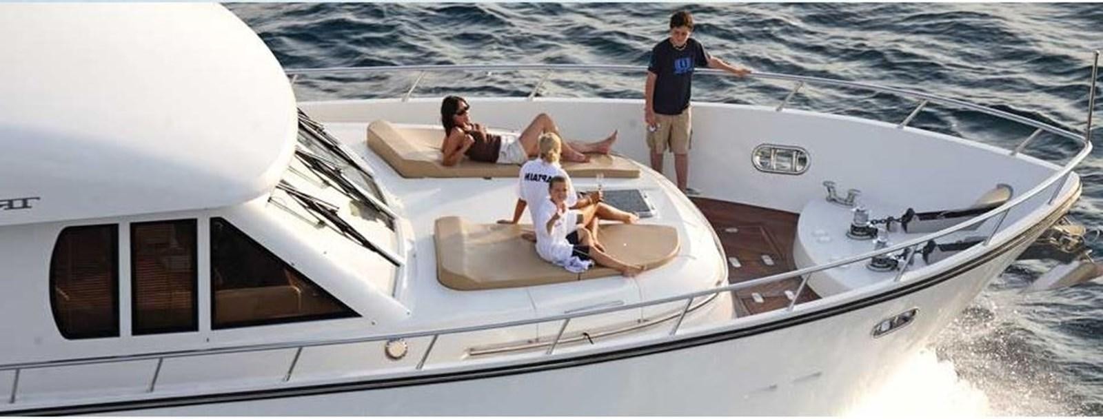 a group of people on a boat aboard S.M Yacht for Sale