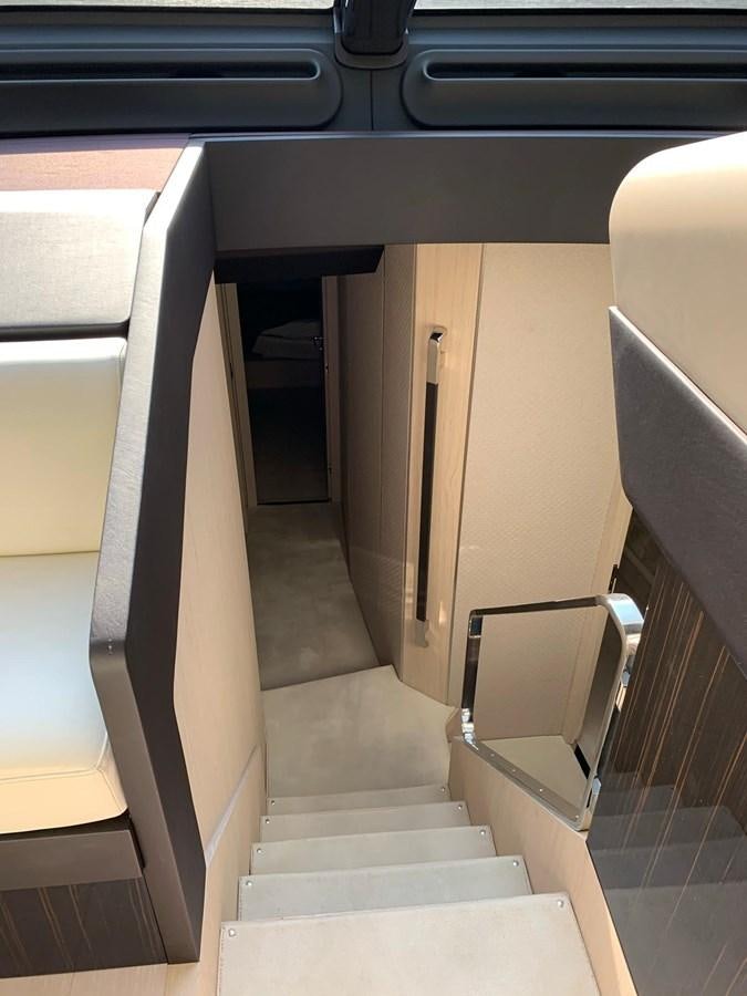 a hallway with doors aboard AMALFI Yacht for Sale