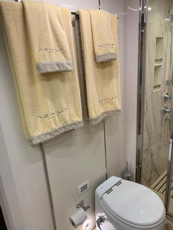 towels on a rack aboard AMALFI Yacht for Sale